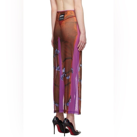 Y/Project x Jean Paul Gaultier Edition Trompe L’Oeil Sheer Maxi Skirt IT38/Small - Picture 5 of 7